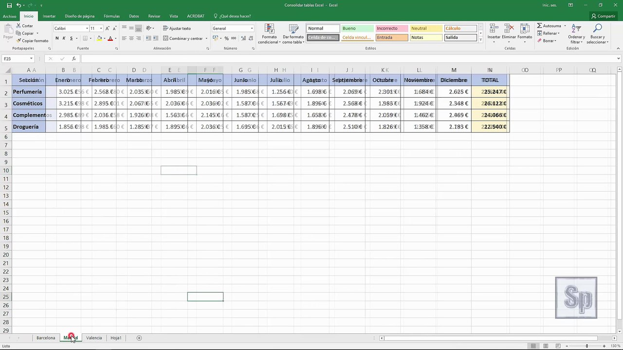 Excel - Cómo juntar tablas en una sola. Concatenar tablas en Excel. Tutorial en español HD