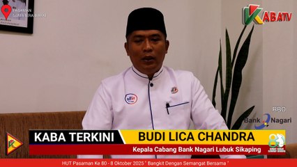 BUDI LICA CHANDRA KEPALA BANK NAGARI LUBUK SIKAPING MENGUCAPKAN SELAMAT HUT PASAMAN KE 80