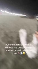 Heavy Storm Causes Beach Sand to Flow Like Water in Praia Grande, Brazil