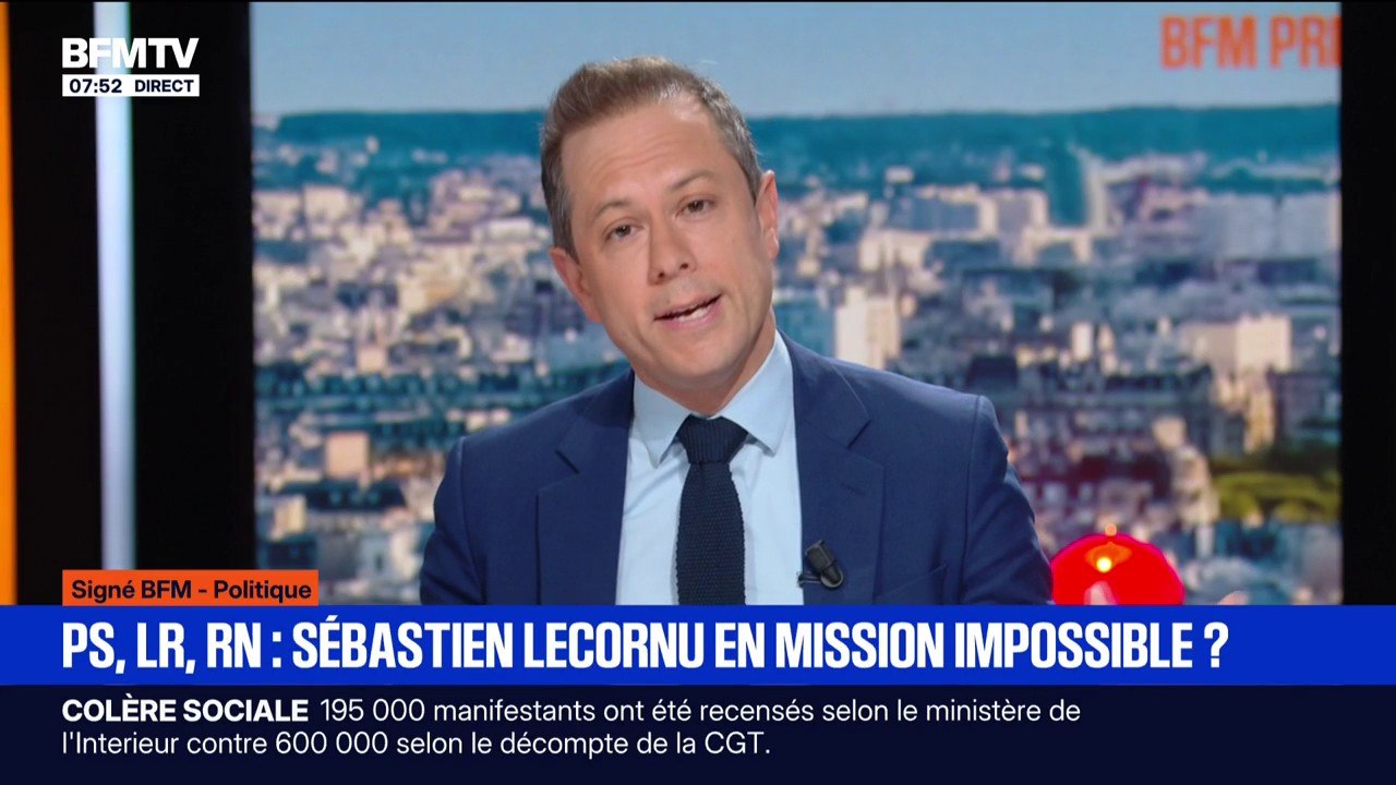 SIGNÉ BFM - "Essayer de concilier les Socialistes avec les Républicains, sans pour autant braquer le RN"...mission impossible pour Sébastien Lecornu?
