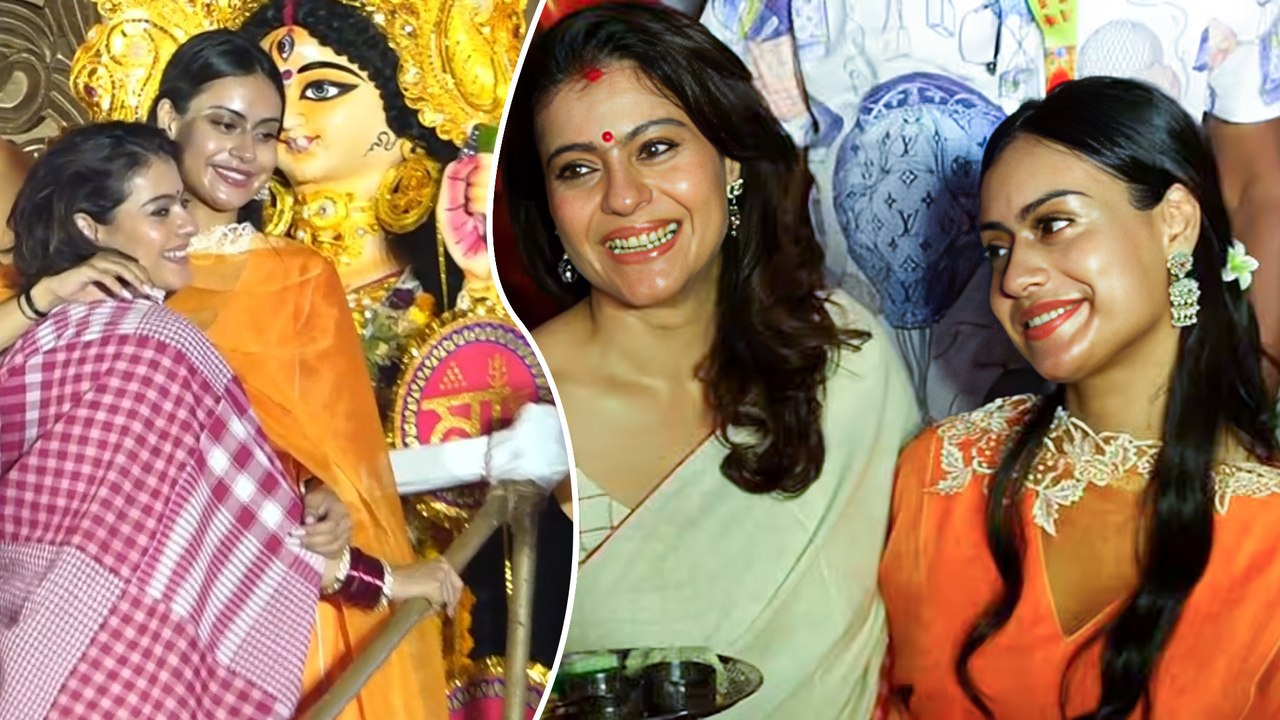Mother-Daughter Love! Kajol & Nysa's Durga Puja Celebration At North Bombay Sarbojanin Pandal