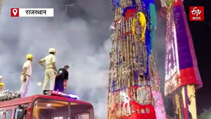 कोटा में पूरा नहीं जला रावण, पहले डीजल छिड़क कर किया प्रयास, फिर नीचे गिराकर जलाया
