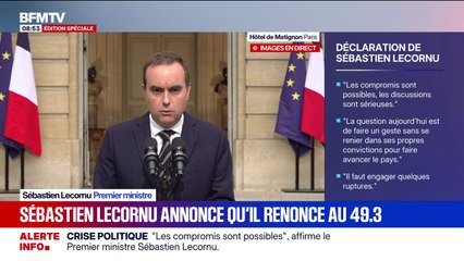 Sébastien Lecornu proposera "dans les prochains jours au président de la République une liste de membres du gouvernement qui devront accepter de rentrer dans une nouvelle méthode"
