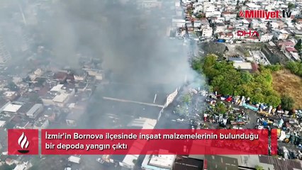 İzmir'de depo yangını! Çok sayıda ekip sevk edildi