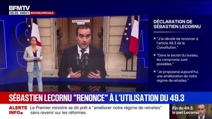 LES ÉCLAIREURS - Sébastien Lecornu renonce à l'utilisation du 49.3