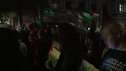 Protesters clash with police after synagogue attack