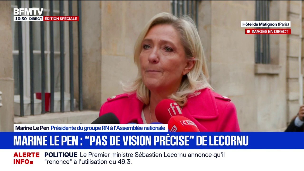 Renoncement au 49.3: "Cela m'apparait plus respectueux de la démocratie que ce qui a pu être fait dans les années précédentes", déclare Marine Le Pen