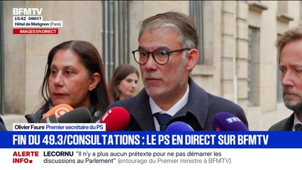 Renoncement au 49.3: "C'est accepter l'idée que, désormais, c'est le Parlement, et lui seul, qui aura le dernier mot", déclare Olivier Faure (PS)