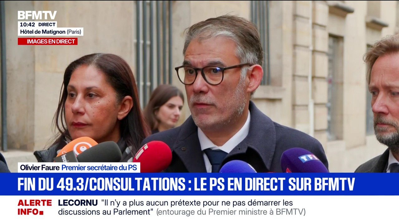 Renoncement au 49.3: "C'est accepter l'idée que, désormais, c'est le Parlement, et lui seul, qui aura le dernier mot", déclare Olivier Faure (PS)