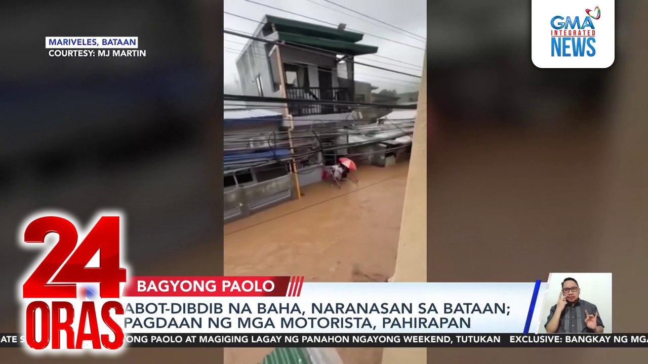 Abot-dibdib na baha, naranasan sa Bataan; pagdaan ng mga motorista, pahirapan | 24 Oras