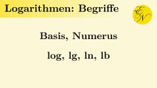 Begriffe bei Logarithmen