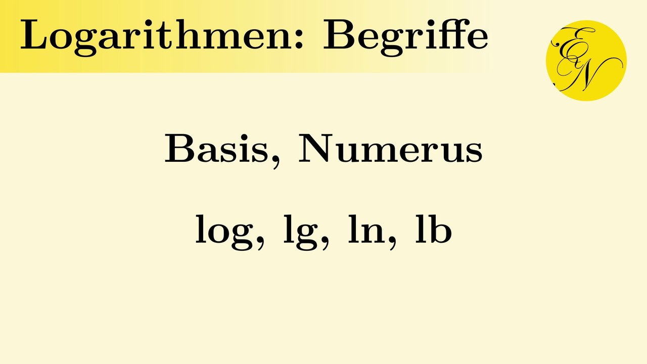 Begriffe bei Logarithmen