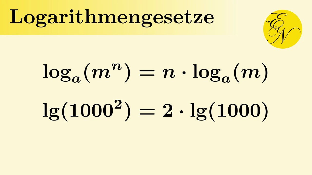 Logarithmengesetze mit Beispielen