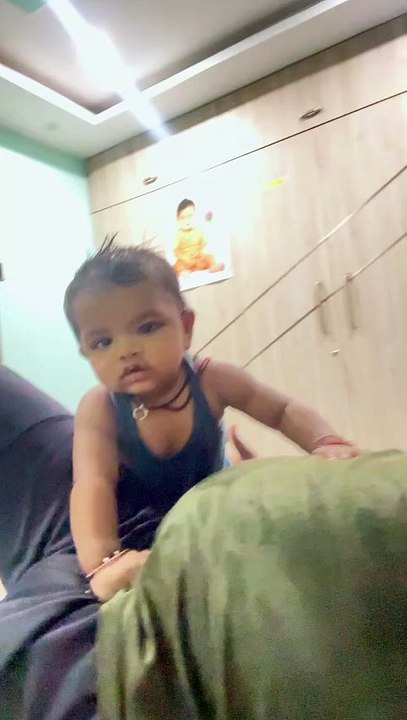 Cute baby playing