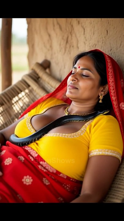 Sleeping Village Lady Survived Snake Bite - GlamShows  #aiartmodellookbook  #glamour #snake