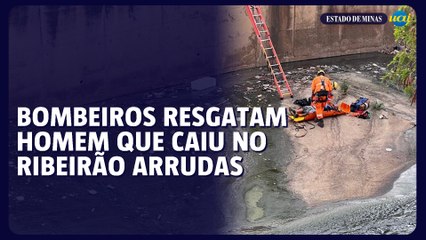 Bombeiros resgatam home que caiu no Arrudas