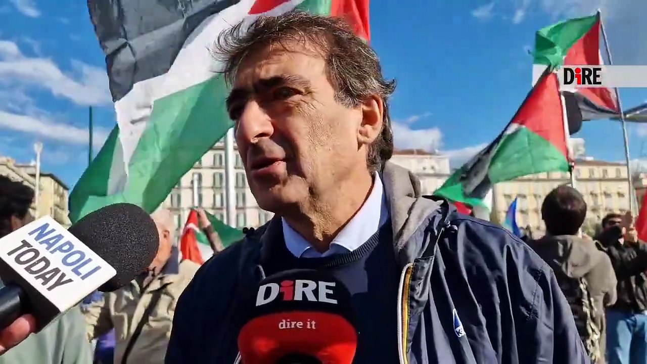 Napoli - Corteo Flottilla, Gesmundo (Cgil): "Governo non può intimidire lavoratori" (03.10.25)