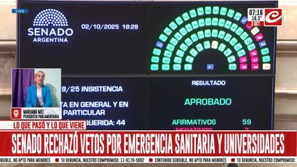Otro revés para el Gobierno: el Senado rechazó los vetos a emergencia sanitaria y universidades