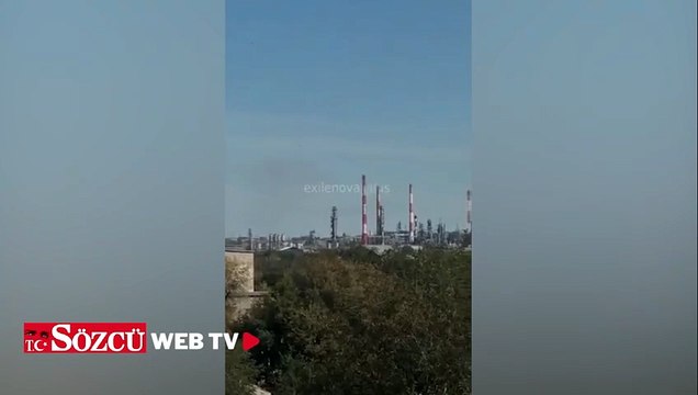 Ruslar öfkeden çıldırdı! İçinden benzin fışkıran petrol rafinersi vuruldu