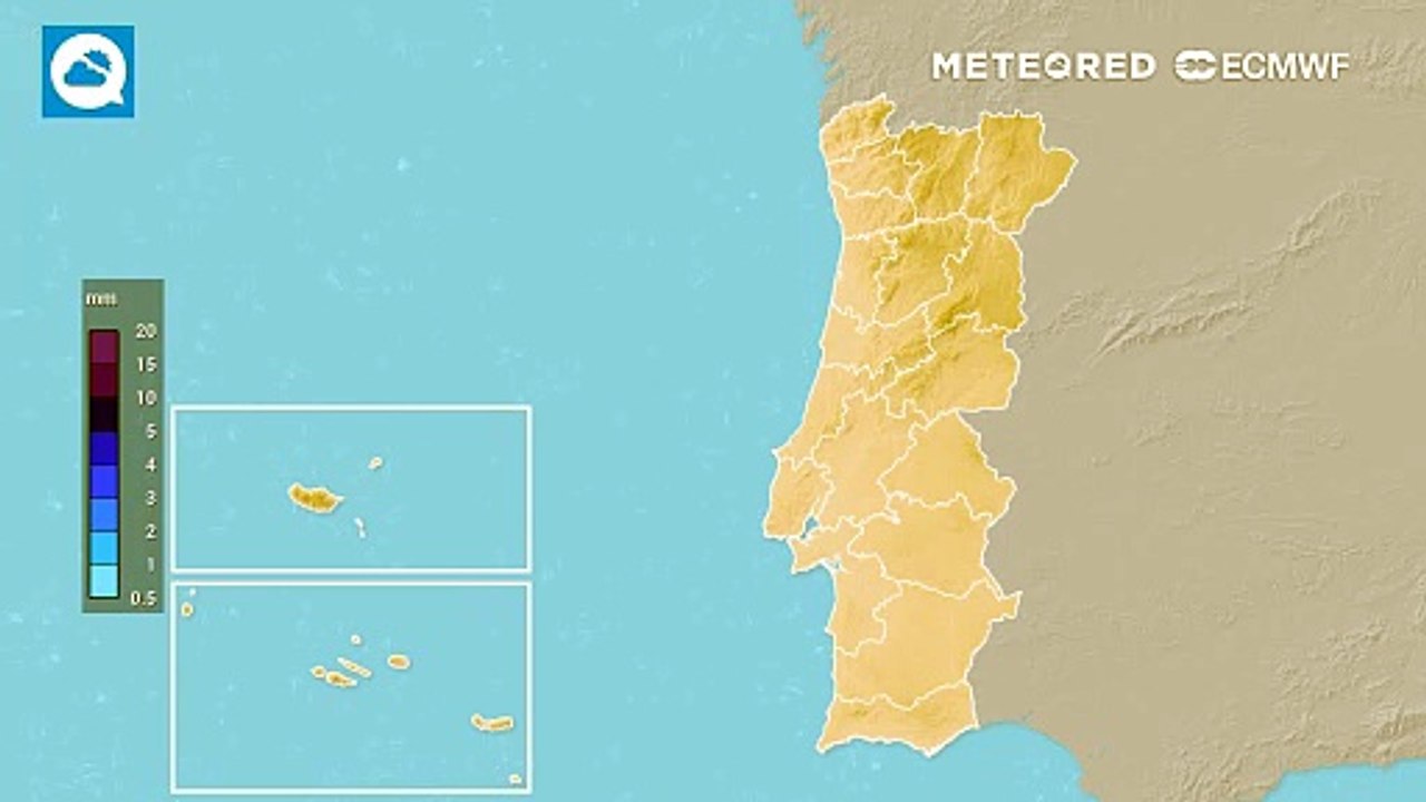 A precipitação será residual ou inexistente até pelo menos quinta-feira da próxima semana, sendo expectável que nessa data surjam os primeiros aguaceiros.