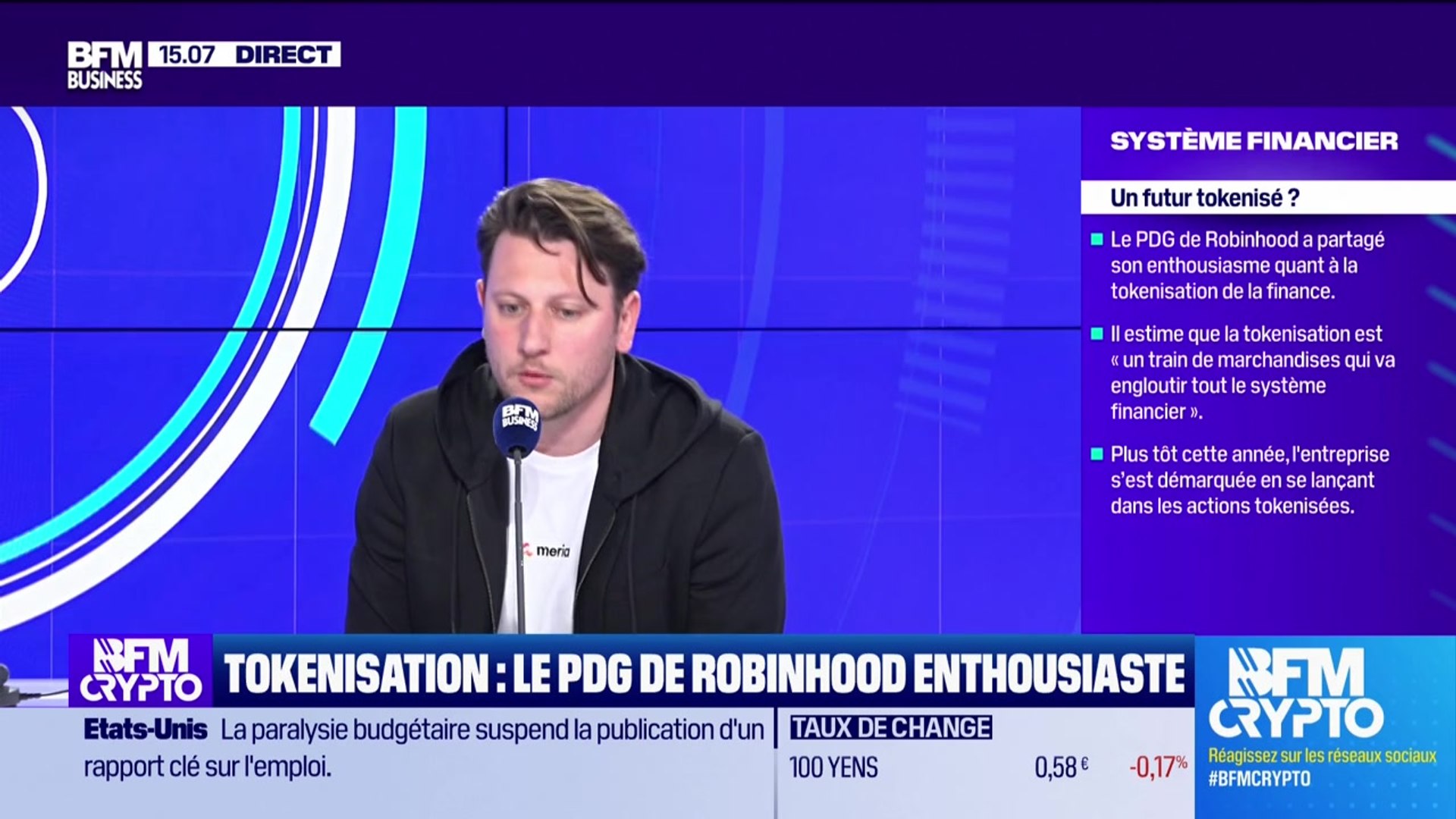 BFM Crypto, le Club : Tokenisation, le PDG de Roinhood enthousiase - 03/10
