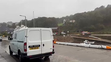 Conditions in Laxey as Storm Amy hits the Isle of Man