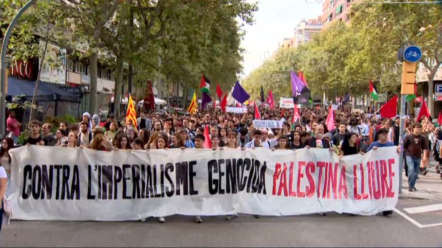 Unos 6.500 estudiantes y educadores protestan contra el imperialismo genocida en Barcelona