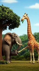 giraffe & elephant together in one picture # elephant #giraffe