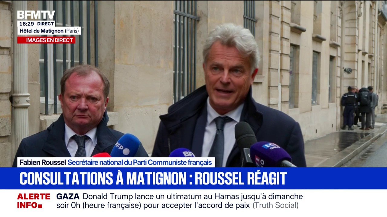 Consultations à Matignon: Fabien Roussel, (Parti communiste français), indique être "déçu par l'absence d'ouverture" de Sébastien Lecornu