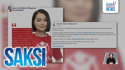 Barbie Forteza, nag-donate ng P100,000 para sa mga apektado ng lindol sa Cebu | Saksi