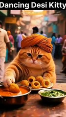 Cat Enjoys Indian Street Food and Shows Off Its Dance Moves