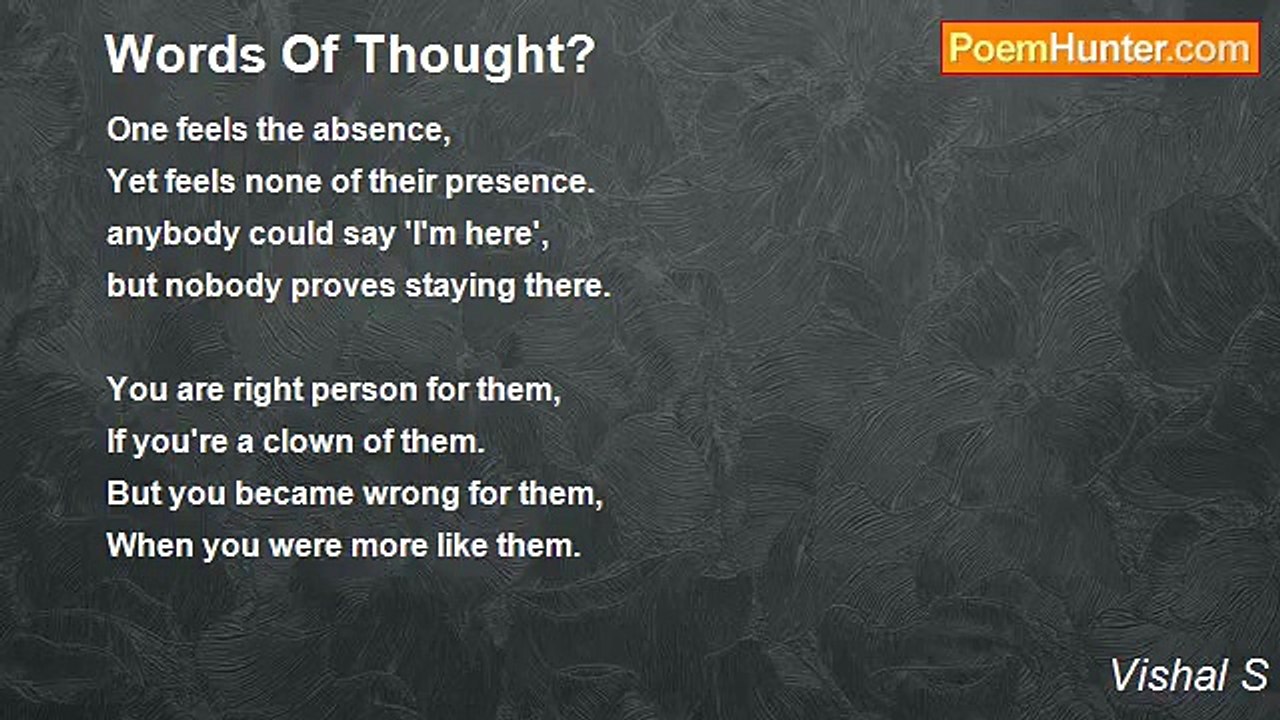 Vishal S - Words Of Thought?