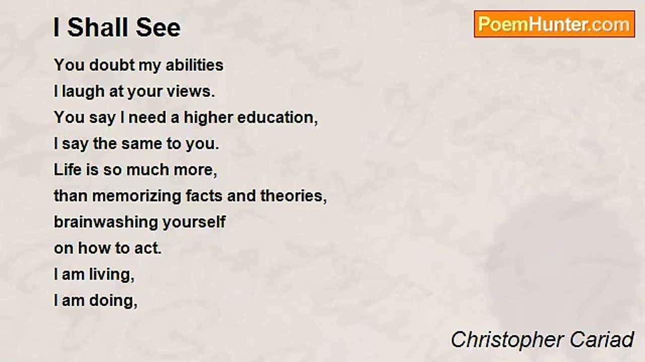 Christopher Cariad - I Shall See
