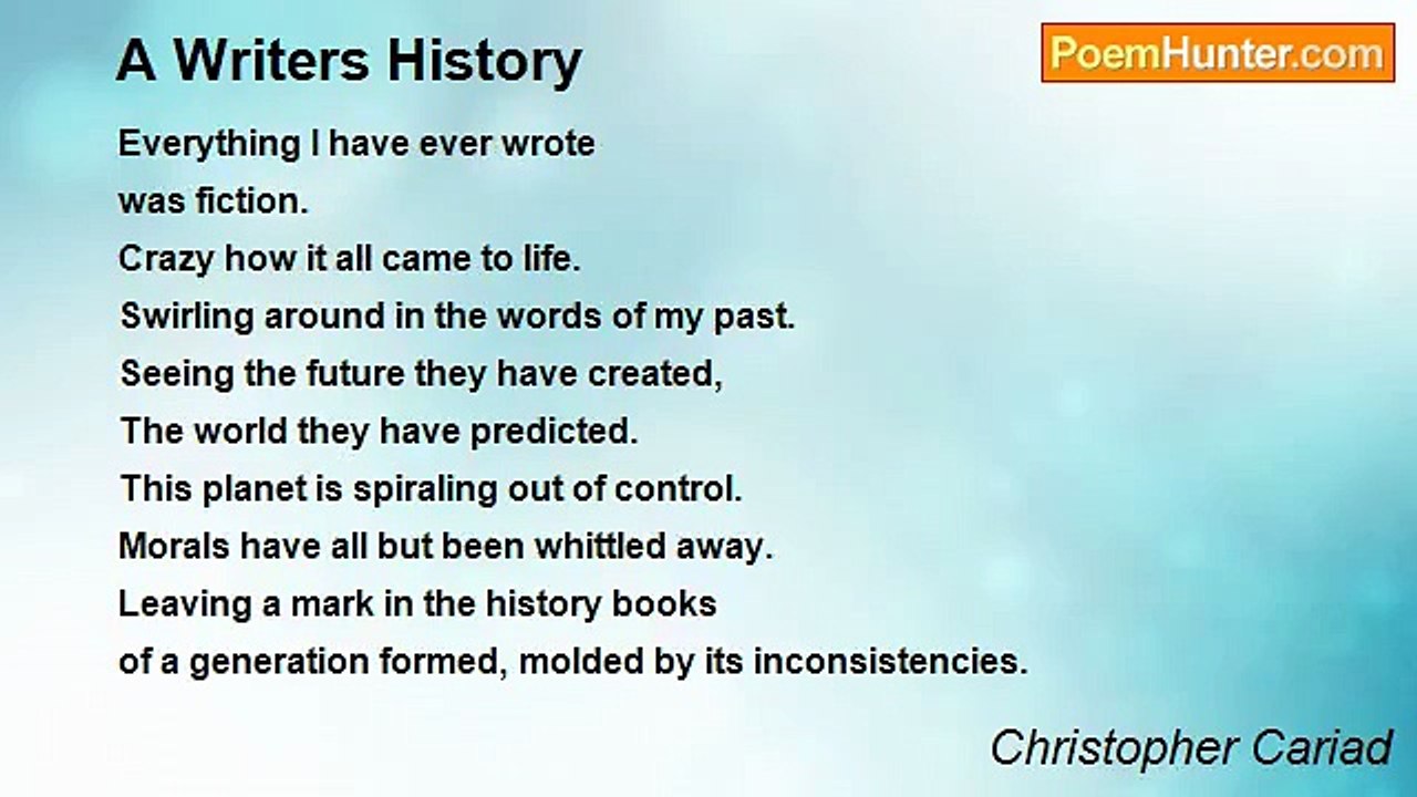 Christopher Cariad - A Writers History