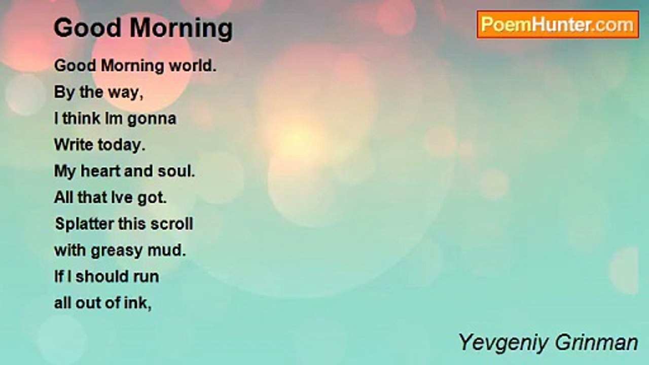 Yevgeniy Grinman - Good Morning