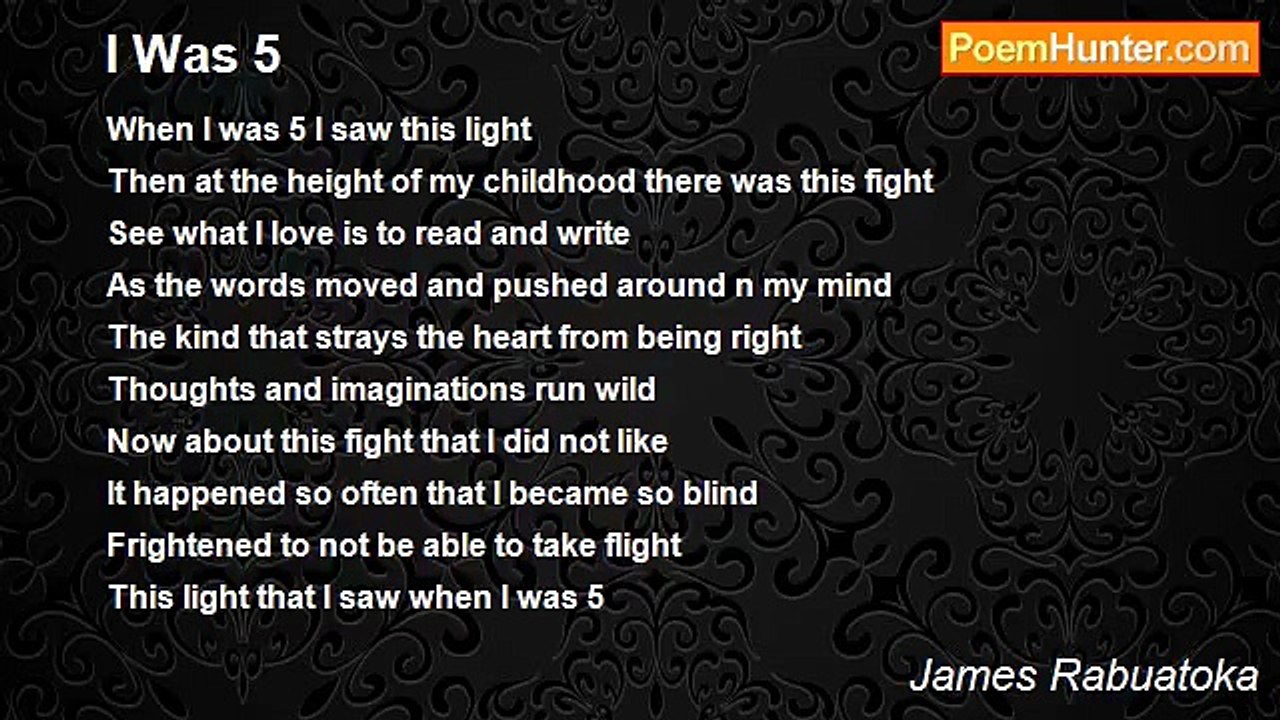 James Rabuatoka - I Was 5