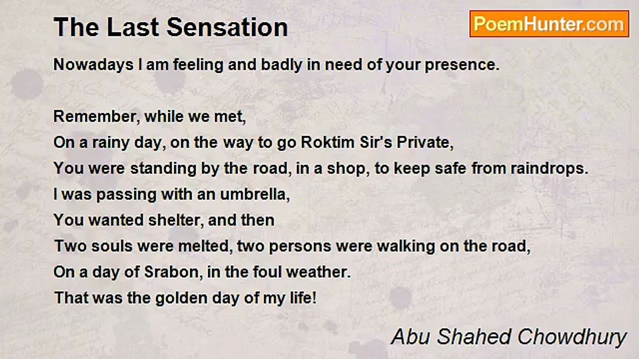 Abu Shahed Chowdhury - The Last Sensation