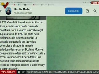 Pdte. Nicolás Maduro: A 126 años del Laudo Arbitral de París, condenamos ese acto inmoral e ilegal