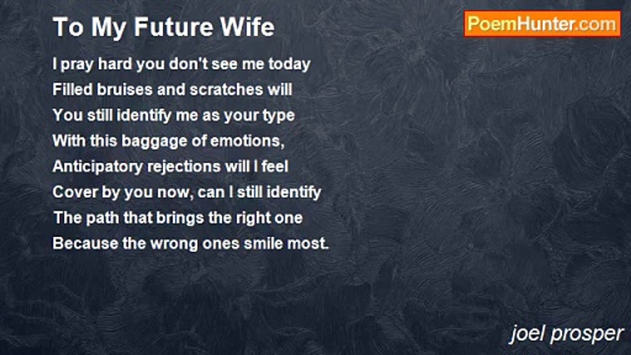 joel prosper - To My Future Wife