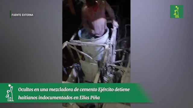 Ocultos en una mezcladora de cemento Ejército detiene haitianos indocumentados en Elías Piña