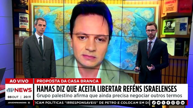 HAMAS LIBERA REFÉNS / MOTTA FALA SOBRE PEC DAS PRERROGATIVAS | JORNAL JOVEM PAN - 03/10/2025