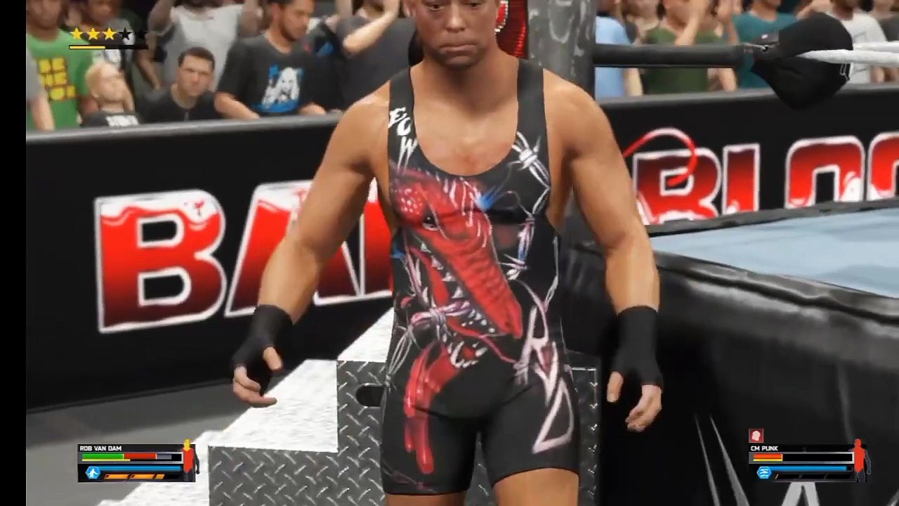 wwe 2k25 gaming Rob van dam vs cm Punk wrestling fight wwe