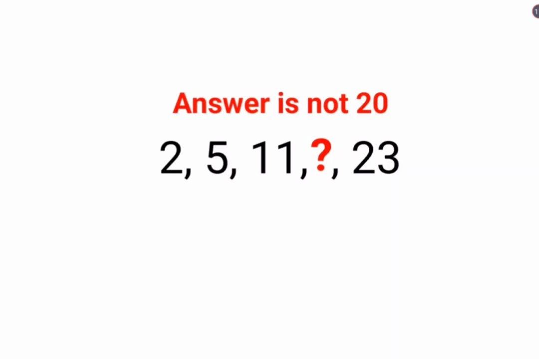 2, 5, 11, ?, 23 Literally 99% could not complete this series test! Answer is not 20. #series #iqtest #logicalstation #math #maths