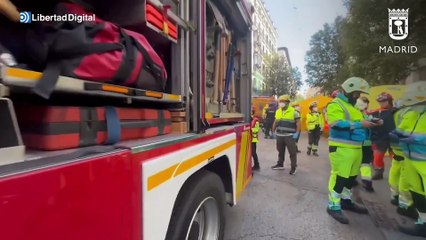 Se produce un derrumbe de un edificio en el centro de Madrid