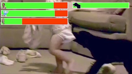 Infant Anthony Florian is Being Attacked Entirely by An The Dog —with— Healthbars • Bringness And Exposure with Shadows And Contrast with Blackpoint And Vibrance with Sharpness