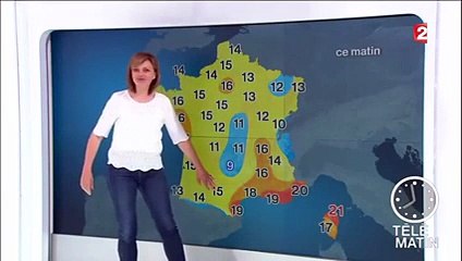 مذيعة طقس في قناة فرنسية تتعرّض لموقف محرج.. وزميلها ينقذها