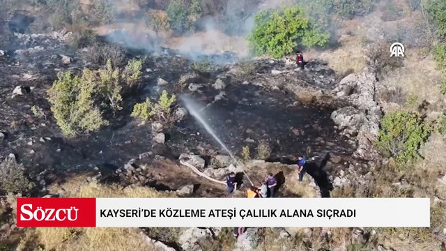 Kayseri’de közleme ateşi çalılık alana sıçradı