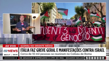 Greve na Itália contra a interceptação de Israel gera caos no transporte