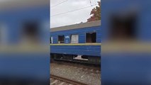 Russian drone strike on the railway station in Shostka