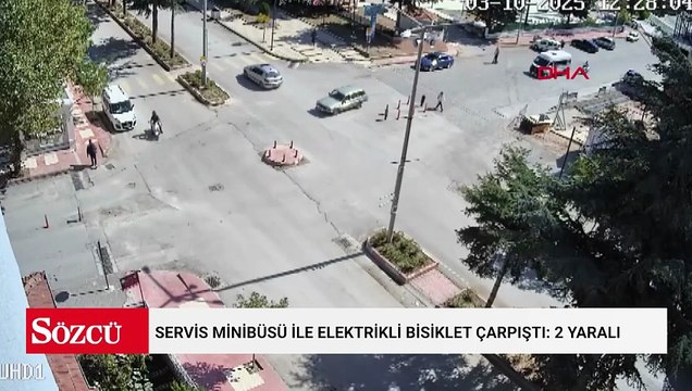 Servis minibüsü ile elektrikli bisiklet çarpıştı: 2 yaralı